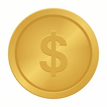 Minimalist flat coin icon isolated on transparent background