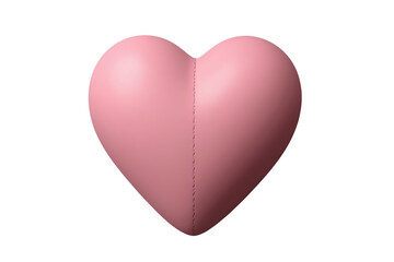 Fototapeta premium Smooth pink stitched heart shape isolated on transparent background