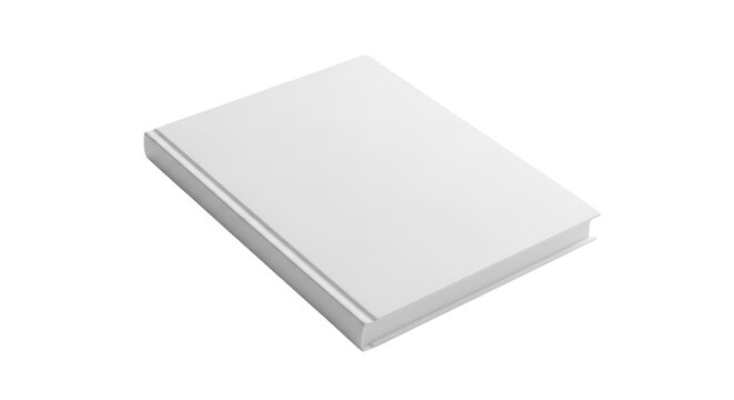 Blank white book cover template for design mockup