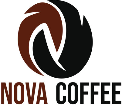 Modern abstract letter N logo concept for Nova Coffee shop brand identity vector icon template