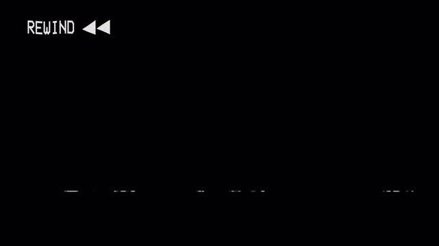 VHS video tape rewind icon Seamless 4K Video Background Overlay Effect Loop, camcorder overlay, transparent background. 4K Video