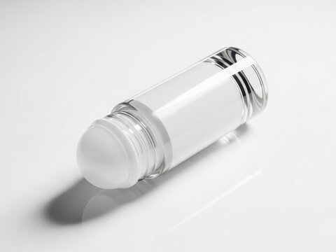 Clean roll on deodorant product on white background for advertising