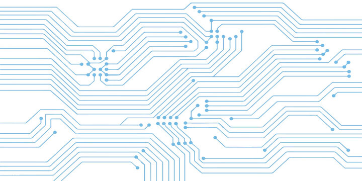 Dense light blue high tech circuit board multi lane bus pattern abstract vector background