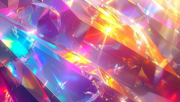 Futuristic seamless pattern with holographic prism reflections