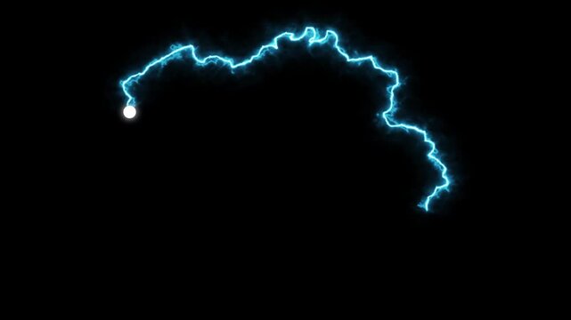 Neon blue lightning stroke drawing a map of Belgium on a pitch black background featuring a glowing white orb moving to trace the national borders