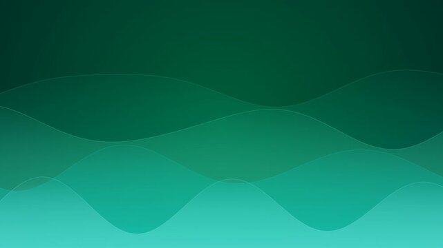 Abstract emerald green gradient wave background with smooth flowing lines for modern design, wallpaper, and presentation templates