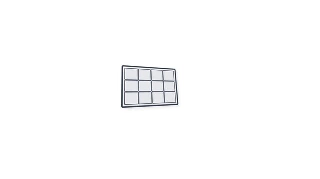 White grid window frame isolated on white background.