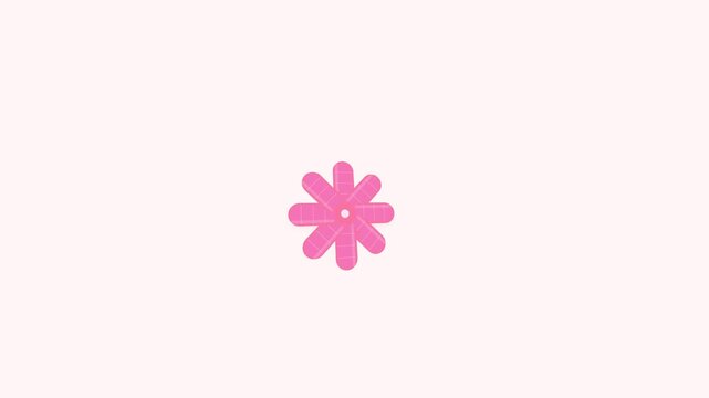 Pink Flower Shape Rotating Animation on Soft Pastel Background.
