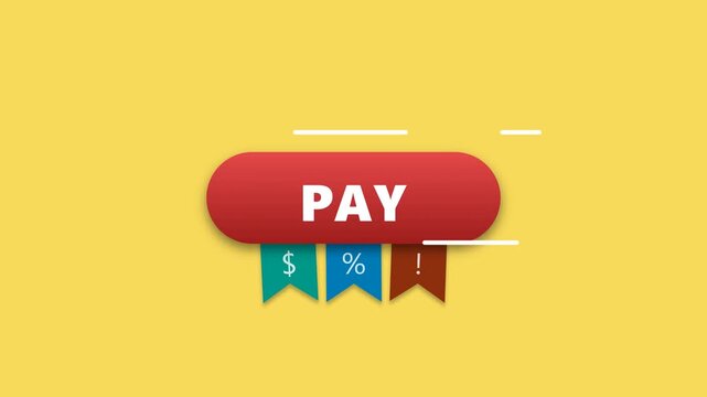 Payment button on digital interface for online checkout. Secure e-commerce transaction icon with shopping cart symbols for web design.