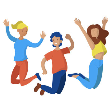 Happy Young People Dancing Together