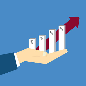 Profit Increase Concept with Financial Growth Graph and Business Hand
