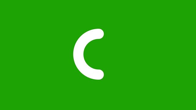 C Periodic Table Element Tile Animated Overlay Alpha Channel 4K, C alphabet text design with on green screen background, C Letter Initial Logo Design