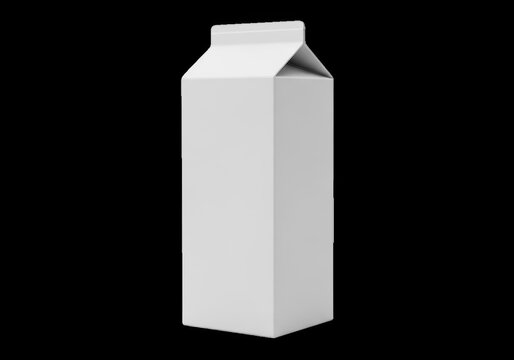 Empty white milk carton package isolated isolated on transparent background