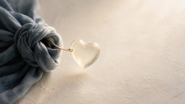 Fabric Knot Connected to a Translucent Heart