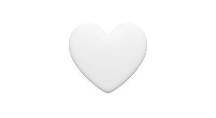 Fototapeta premium Simple white heart shape icon