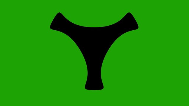 Clean black Organic Motion Graphic Element with Green Screen Chroma Key for Professional Video Editing, Visual Effects, Broadcast and Design Projects, green screen