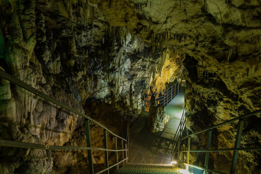 In the Bolshaya Azishskaya cave. Republic of Adygea, Russian Federation