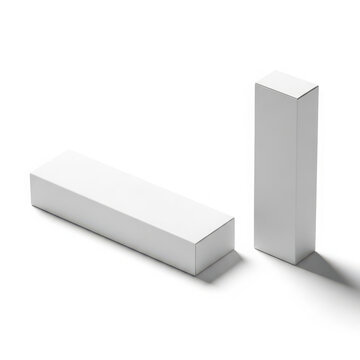 Two blank white rectangular blocks standing and lying down