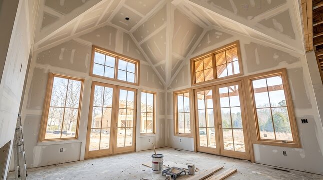 New home construction interior featuring drywall and finish details.