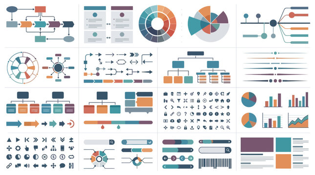 Data visualization charts and UI dashboard elements.