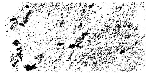 Fototapeta premium Distress urban overlay spotted concrete grain surface grainy noise rust wall grunge black splatter and white background. damaged chalk crack rough ink wall texture.
