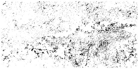 Fototapeta premium Distress urban overlay spotted concrete grain surface grainy noise rust wall grunge black splatter and white background. damaged chalk crack rough ink wall texture.