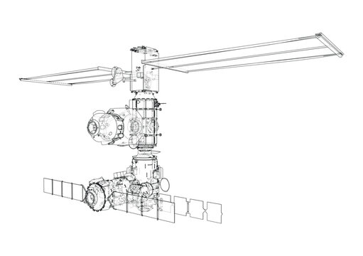 detailed illustration of a satellite design