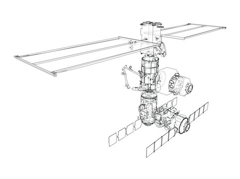 detailed illustration of a space station module