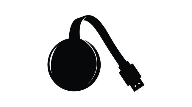 Chromecast Streaming Media Player Silhouette device connector