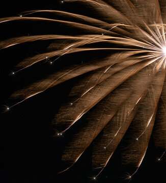 beautiful fireworks with expoloding colors against a dark sky