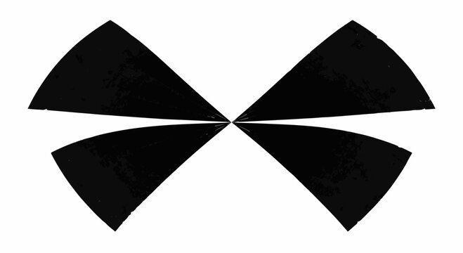 Abstract black bow tie shape on a clean white background, symbolizing elegance and formality