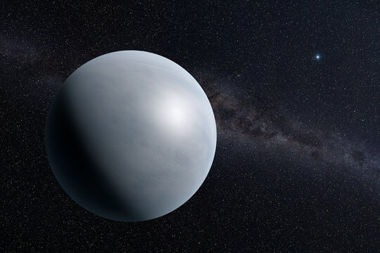 Aspect hypoth&eacute;tique de la surface d'une &eacute;toile naine blanche froide et d&eacute;pourvue d'atmosph&egrave;re vue de l'espace..