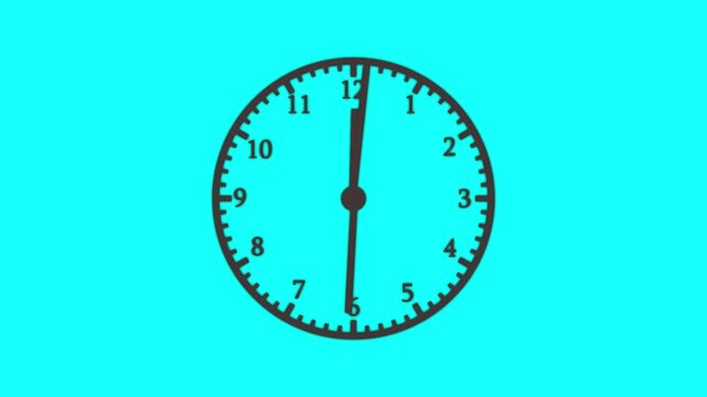Clock Counting Down 24 Hour Day Fast Speed. Clock with moving arrows. Abstract new analog clock icon animation.