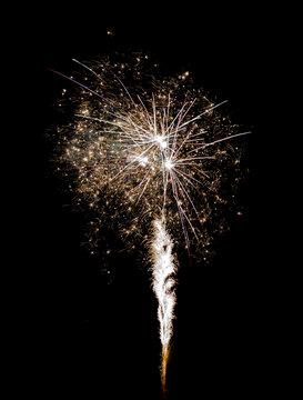 beautiful fireworks with expoloding colors against a dark sky