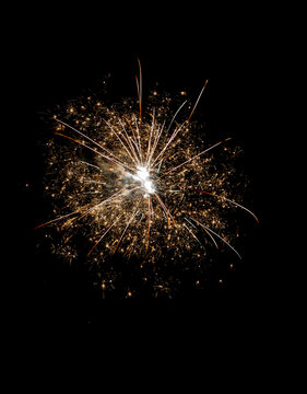beautiful fireworks with expoloding colors against a dark sky