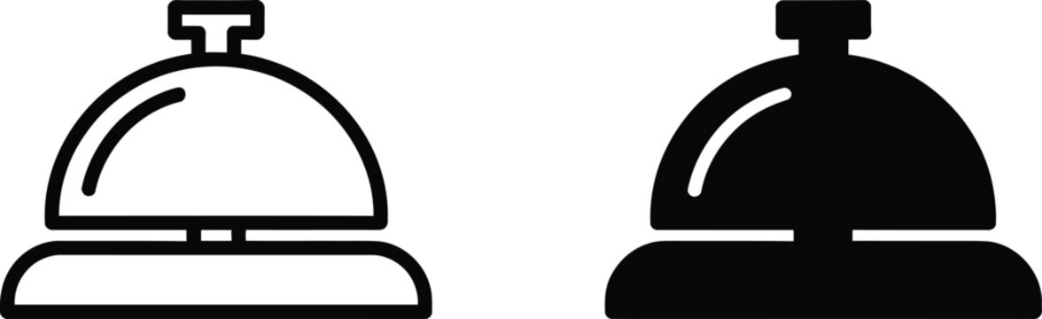 Hotel desk service bell icon vector illustration