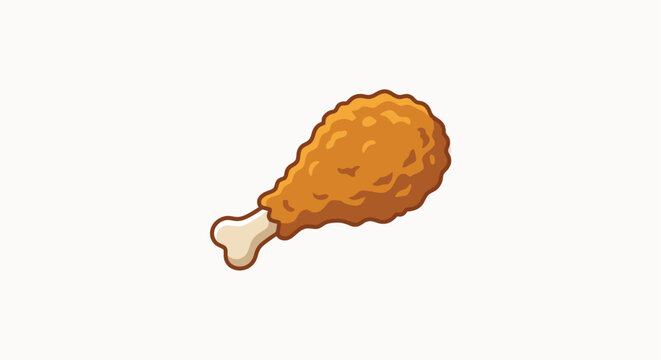 Fried chicken leg illustration a vector graphic with a light colored background and detailed texture drumstick poultry