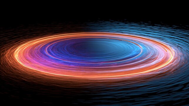 Vortex of light and water, abstract swirling energy, digital art, dark background