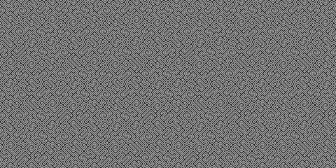 Seamless geometric pattern with black and white abstract maze lines. Modern monochrome background. © flexelf