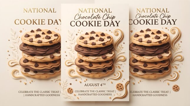 Chocolate chip cookies on packaging. Fresh baked treats for sale.