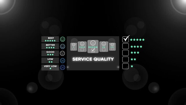 Service rating interface with five-star customer feedback system