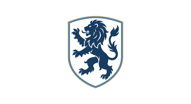 Blue Lion Crest on Shield Emblem.