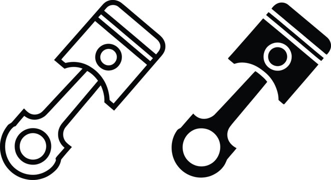 Engine piston component mechanical vector illustration