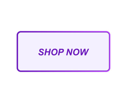 Shop now button with a vibrant purple glowing neon border design