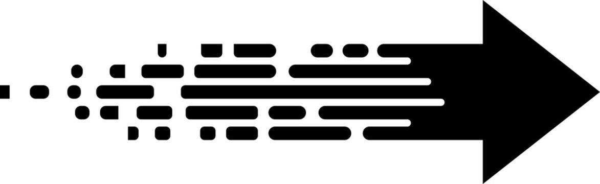 Black Right Arrow Motion Speed PNG Transparent Background