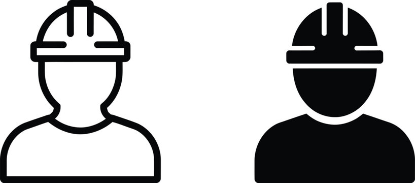 Construction worker headshot icon vector illustration