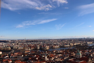 Obraz premium Aerial City View with Urban Skyline and Architecture
