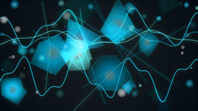 3d network data flow with glowing nodes and connecting lines