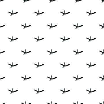 Ceiling fans creating a repeating pattern for cooling and ventilation on a white background