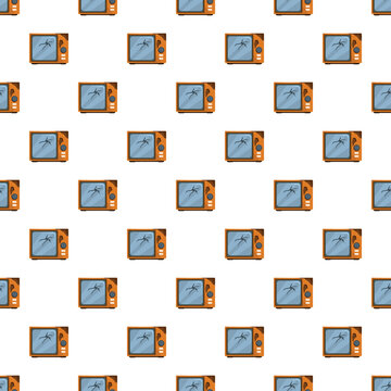 Vintage televisions with cracked screens forming a repetitive background design
